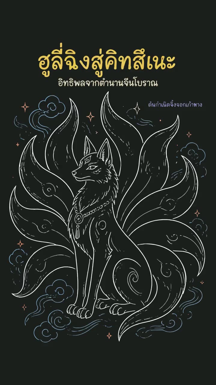 Mystical Nine-Tailed Fox Illustration